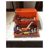 Orange Toolbox with Assorted Tools