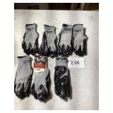 Six Pairs Rubber-Coated Gloves
