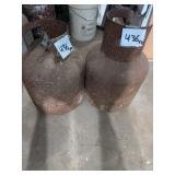 Two Propane Bottles With Surface Rust