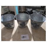 Three Corona Light Metal Buckets