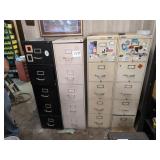4 Five-Drawer Filing Cabinets