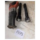 Milwaukee Sawzall and Maglite Flashlights