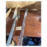 Vintage Pickaxe and Metal Shovel Set