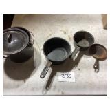 Four Assorted Cooking Pots