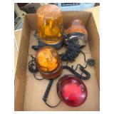 Four Amber and Red Rotating Lights