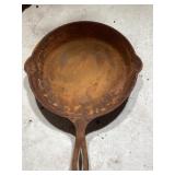 Rusty Cast Iron Skillet with Markings