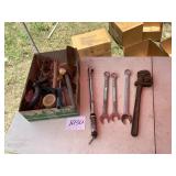 Hand Tools With Wrenches and Pipe Wrench