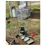 Metal Shelf Unit and Cleaning Supplies