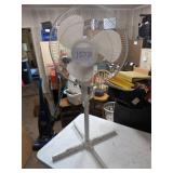 Adjustable White Floor Fan with Stand