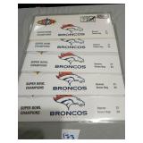 Broncos commemorative Superbowl envelopes