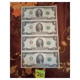 2 dollar bills