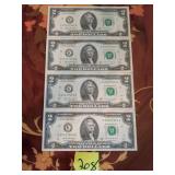2 dollar bills
