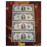 2 dollar bills