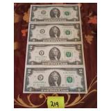 2 dollar bills