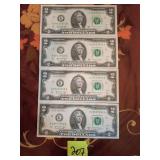 2 dollar bills
