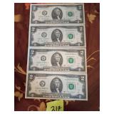2 dollar bills