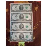 2 dollar bills