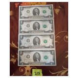2 dollar bills