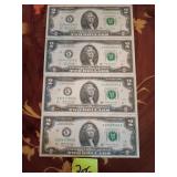2 dollar bills