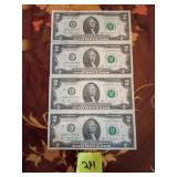 2 dollar bills
