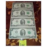 2 dollar bills