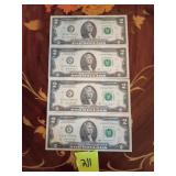 2 dollar bills