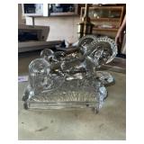 vintage L.E. Smith clear glass bookends