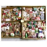 4 soda flats of assorted Christmas ornaments