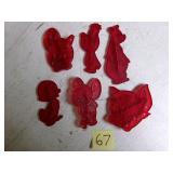 1956 (Loew's) Looney Tunes plastic cookie cutters