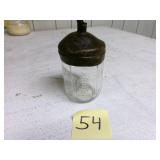 VGT. Pyrex baby bottle w/leather top