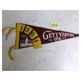 1961 Gettysburg pennant 7' x 17ï¿½'