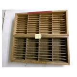 Wooden cassette tape wall mount rack