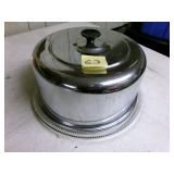 Cake saver ï¿½ glass bottom, stainless steel lid
