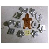12 aluminum cookie cutters (assorted)