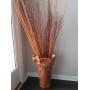 Wood Umbrella Stand w/ Birch branches & Reeds