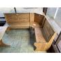 Corner wooden booth bench