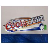 Coarse light metal sign about 32 in long
