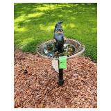 Bird bath with gnome