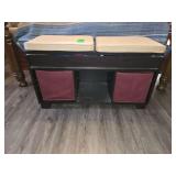 Storage bench with contents