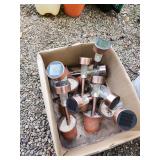 Outdoor solar lighting and buckets