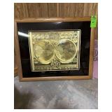 Framed art of the globe