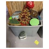 Large box of Christmas tins