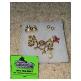 Pearl earrings and broch