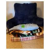 Four blankets and back pillow