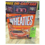 Unopened Bill Elliot Wheaties box with die-cast car