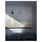 Lighthouse beach scene wall hanging 4’ x 5’ long