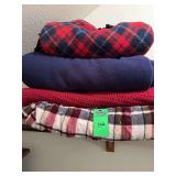 Four blankets one handmade Afghan