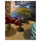 antique lamp with glass shade