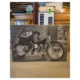 Tasmania devil motorcycle poster on cardboard