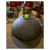 Antique lamp shade has cracks